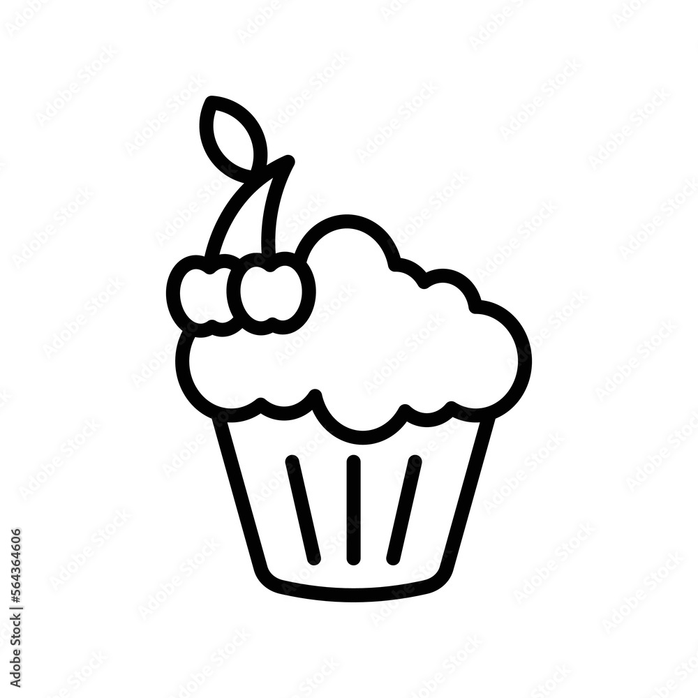 cup cake icon vector design template in white background cup cake icon vector design template in white background