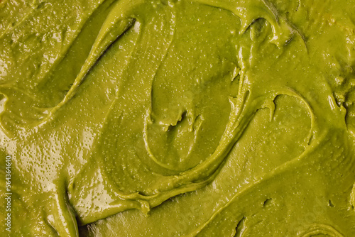 Close-up shot of pistachio paste or spread