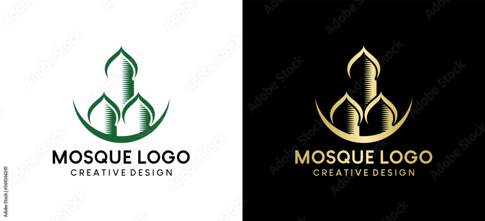 Abstract mosque logo symbol design Abstract mosque logo symbol design