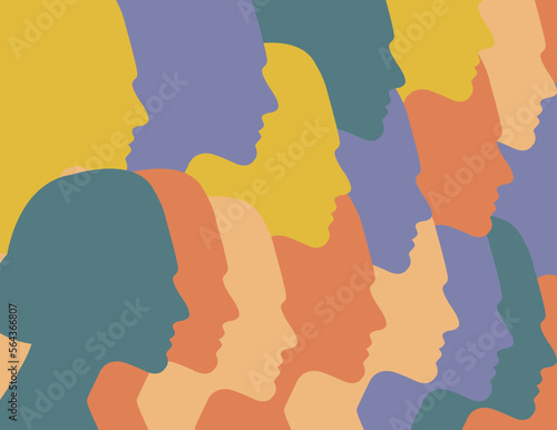 People face silhouette person female profile avatar vector icon in a glyph pictogram illustration