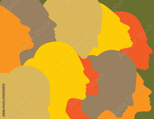 People face silhouette person female profile avatar vector icon in a glyph pictogram illustration