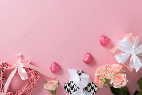 Valentine's Day greeting card template. Space for copying. © Irina Lesovaia