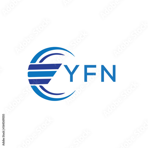 YFN letter logo. YFN blue image on white background. YFN vector logo design for entrepreneur and business. YFN best icon.	
 photo