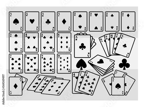Playing Cards SVG, Playing Cards, Full Deck Playing Cards, Aces Svg, Poker Cards Svg, Royal Flush, Royal Flush Svg, Playing Cards Silhouette, Hearts Svg, Spades Svg, Clubs, Diamonds, Vector, Clipart