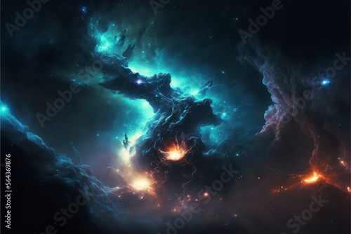 realistic galaxy nebula background   space wallpaper  generative AI