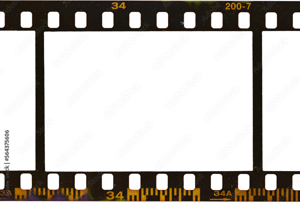 single dark retro film strip border isolated, empty film frame, nice photo mockup placeholder. - obrazy, fototapety, plakaty 