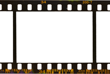 single dark retro film strip border isolated, empty film frame, nice photo mockup placeholder.
