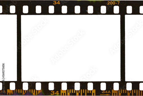 single dark retro film strip border isolated, empty film frame, nice photo mockup placeholder. photo