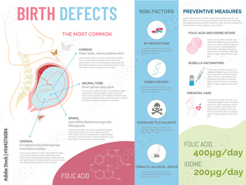 World Birth Defects Day -March 3
Infographic of the most common birth defects, risk factors and preventive measures with their corresponding icons