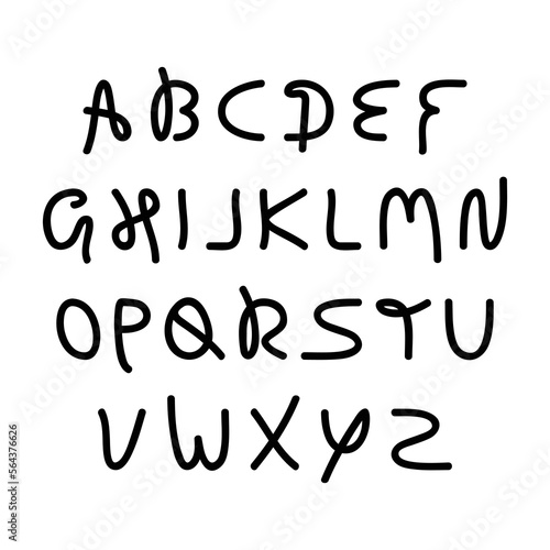 Canvas Print English Uppercase Alphabet in Flat Design.