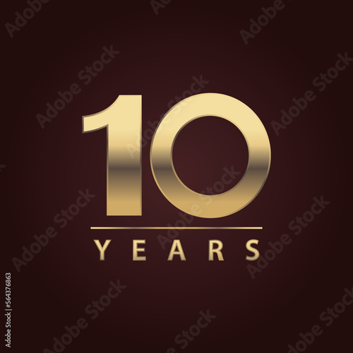 10 years symbol for commemorations and celebrations for events. number for companies. ten years logo. commemorative date.