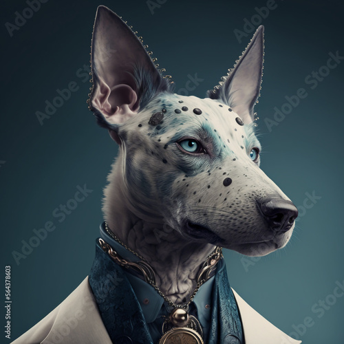 Dog dressed as a man, modern character design