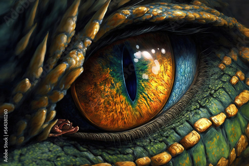 a close up of a dragon's eye, fantasy art illustration 