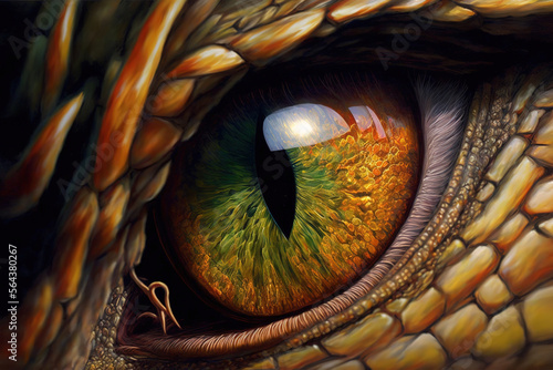 a close up of a dragon's eye, fantasy art illustration 