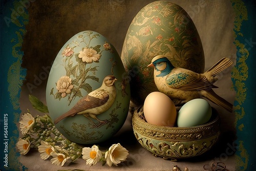 Picturesquely painted eggs ...