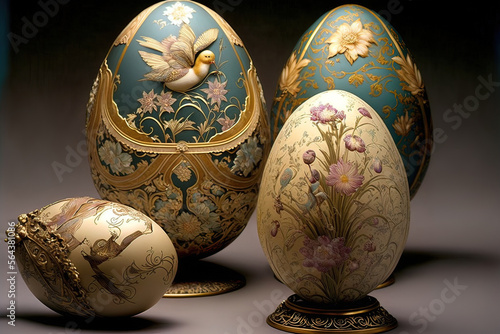 Picturesquely painted eggs ...