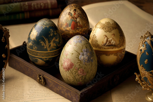 Picturesquely painted eggs ...