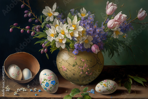 Picturesquely painted eggs ...