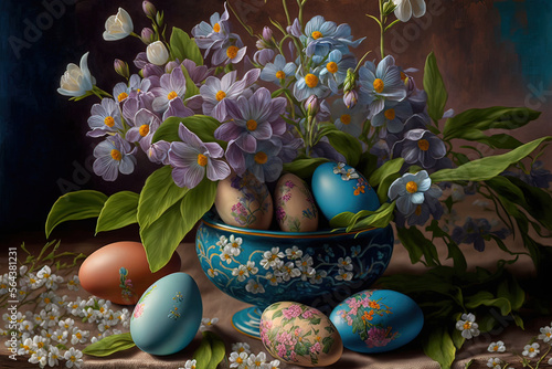 Picturesquely painted eggs ...
