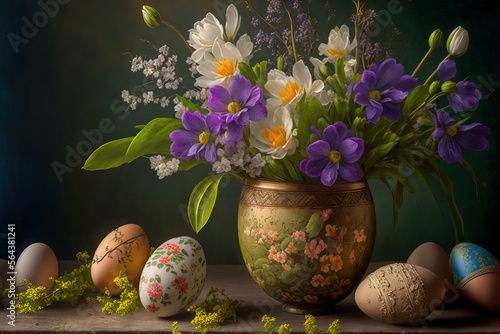 Picturesquely painted eggs ...