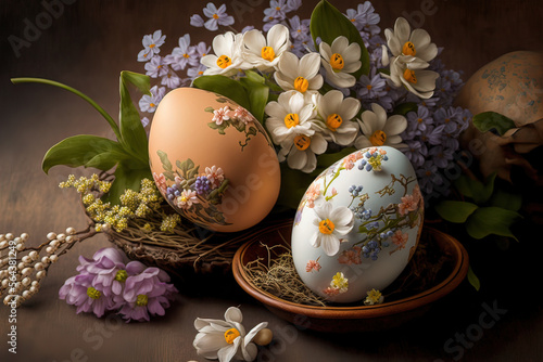 Picturesquely painted eggs ...