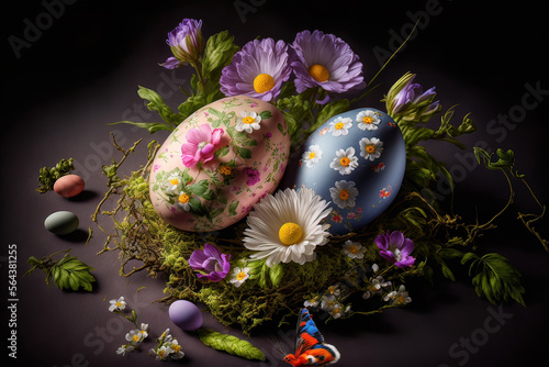 Picturesquely painted eggs ...