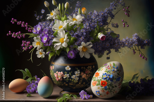 Picturesquely painted eggs ...
