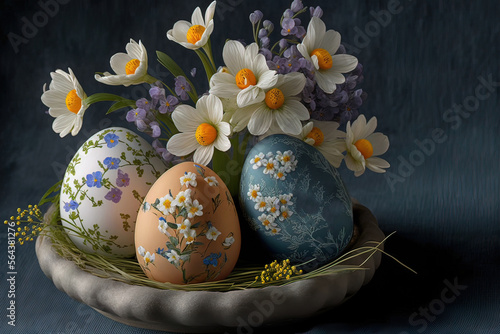 Picturesquely painted eggs ...