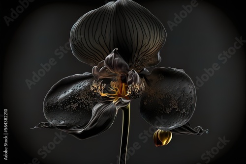 Black orchid on a dark unif...