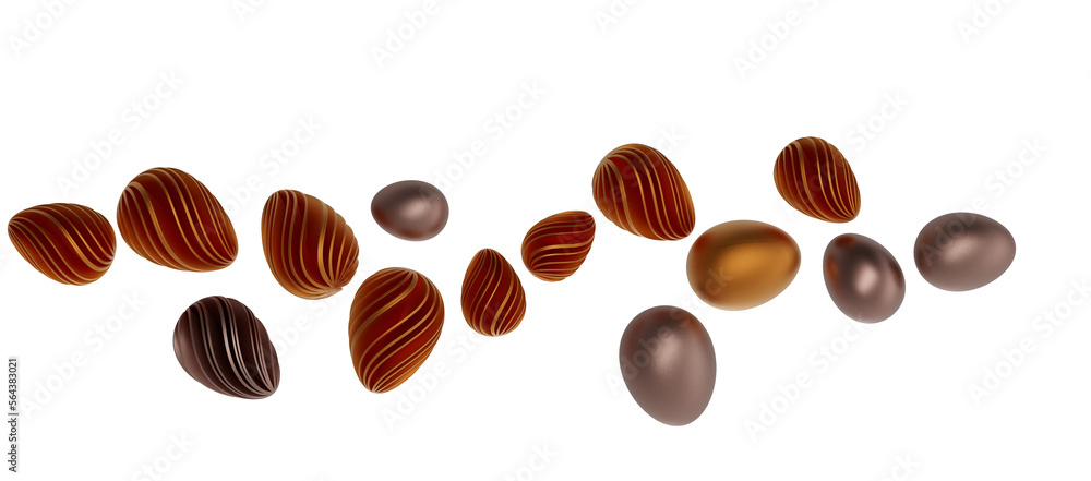 Fototapeta premium Abstract luxury golden easter eggs isolated