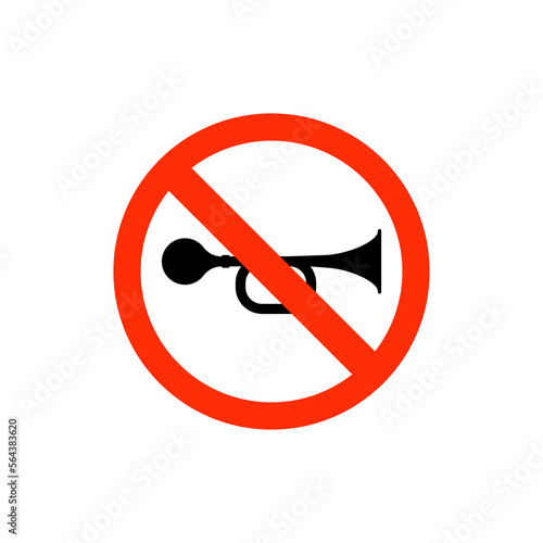 No horn road sign. No blowing of horn traffic sign