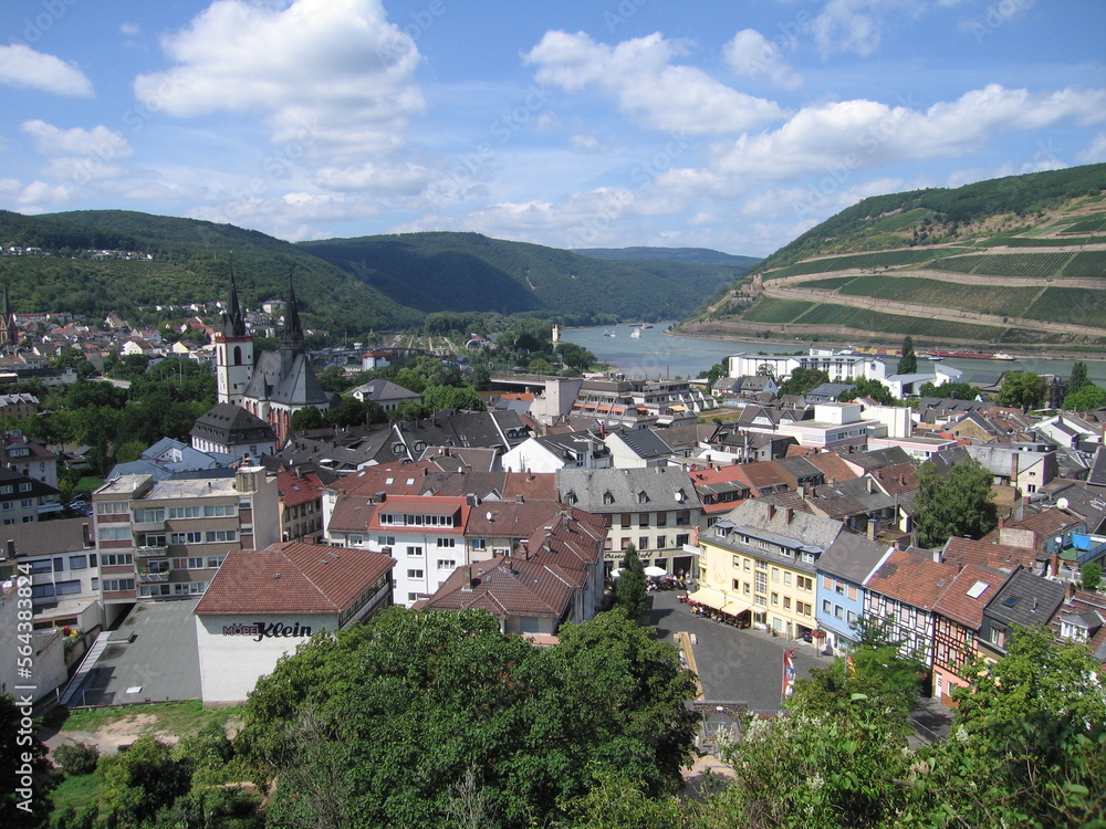 Blick auf Bingen mit dem Mittelrhein