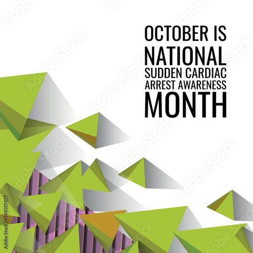 october is National Sudden Cardiac Arrest Awareness Month. Geometric design suitable for greeting card poster and banner