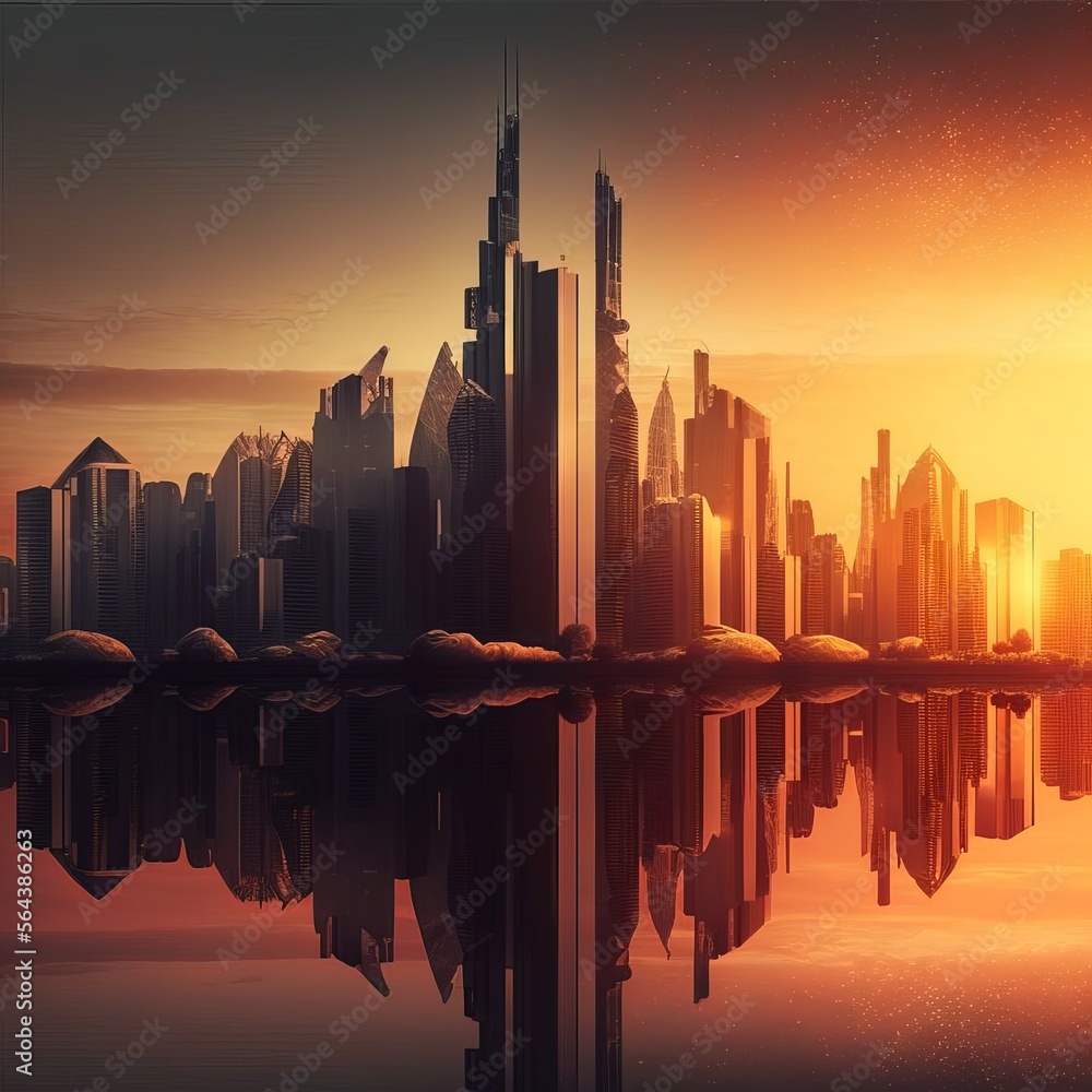 Obraz premium Cityscape. Generative AI.