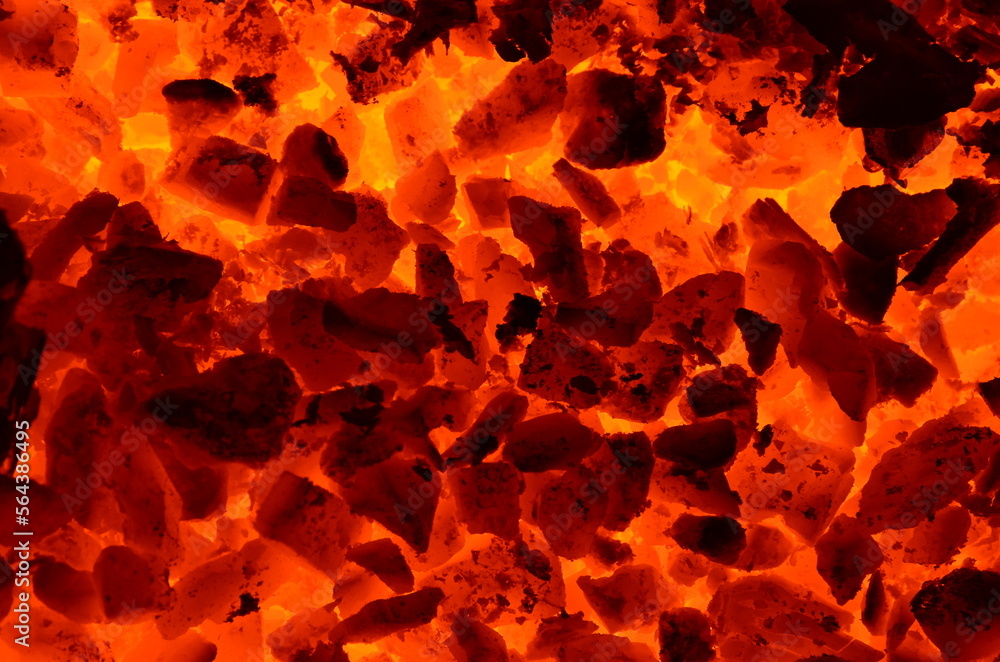 Bright orange background from burning anthracite enriched coal. Bright orange background from burning anthracite enriched coal.