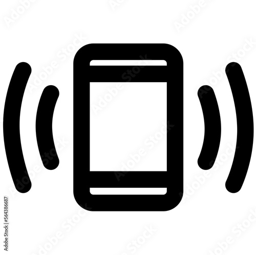Phone calling with vibrations icon stroke