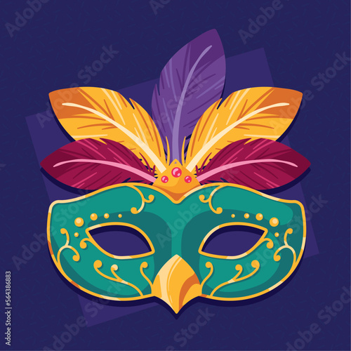 mardi gras mask with feathers