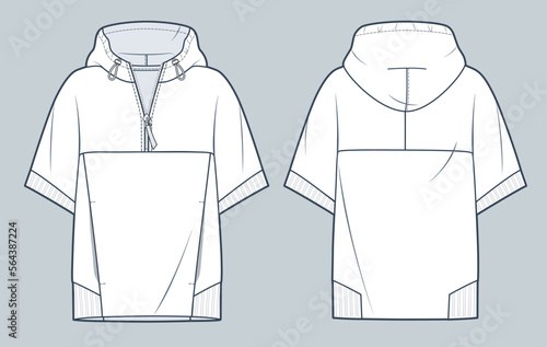 Fotografie Hooded T-Shirt technical fashion illustration