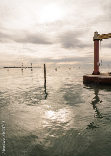 industrial view of the lagoon in Venice, Italy