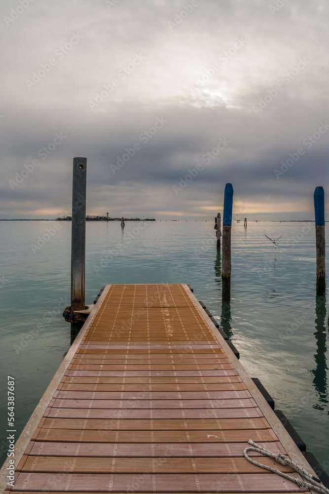 sunset view of the lagoon in Venice, Italy