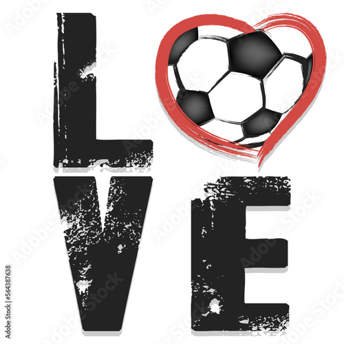 Happy Valentines Day. Love and soccer ball