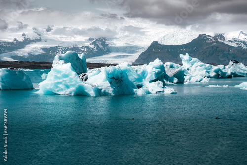 Panorama iceberg ghiacciaio Islanda