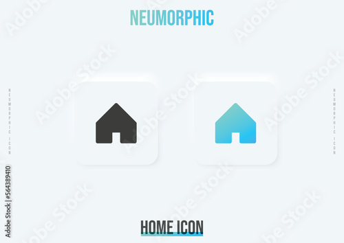 Home trendy neumorphic icon in solid and gradient color