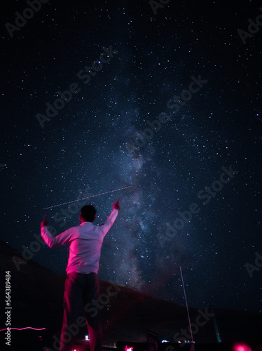 A man with milky way 