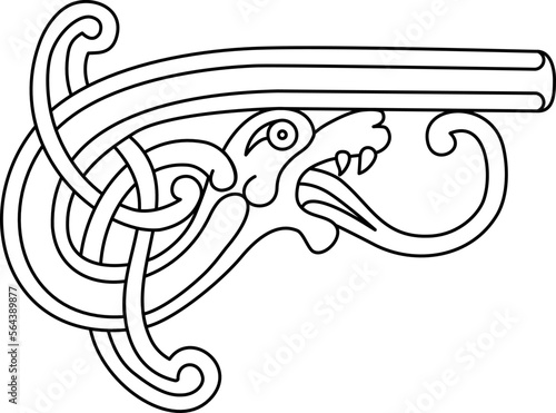 Ancient decorative symbol. Gargoyle illustration. Celtic national style interlaced pattern isolated vector. Celtic knot vector illustration.
