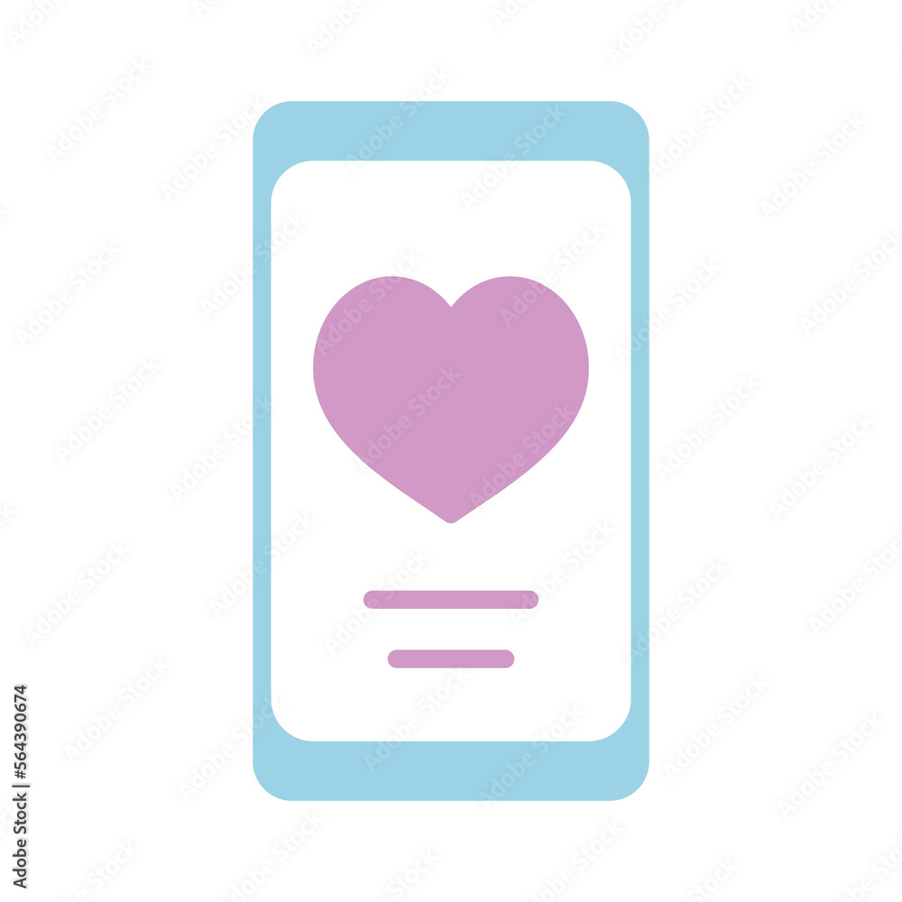 Heart smartphone icon, romantic telephone call Heart smartphone icon, romantic telephone call