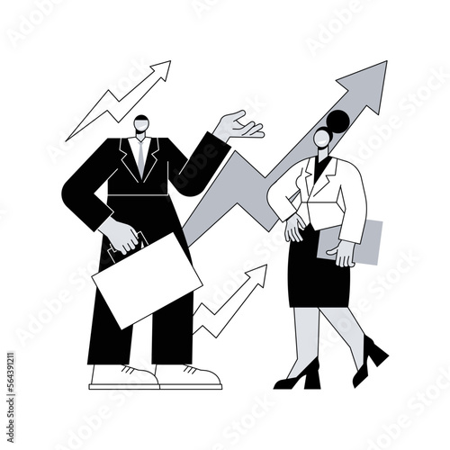 Generation X abstract concept vector illustration. Middle age, parents, work-life balance, strong professional, cold war, personal computing, pay off debt, stable saving plan abstract metaphor.