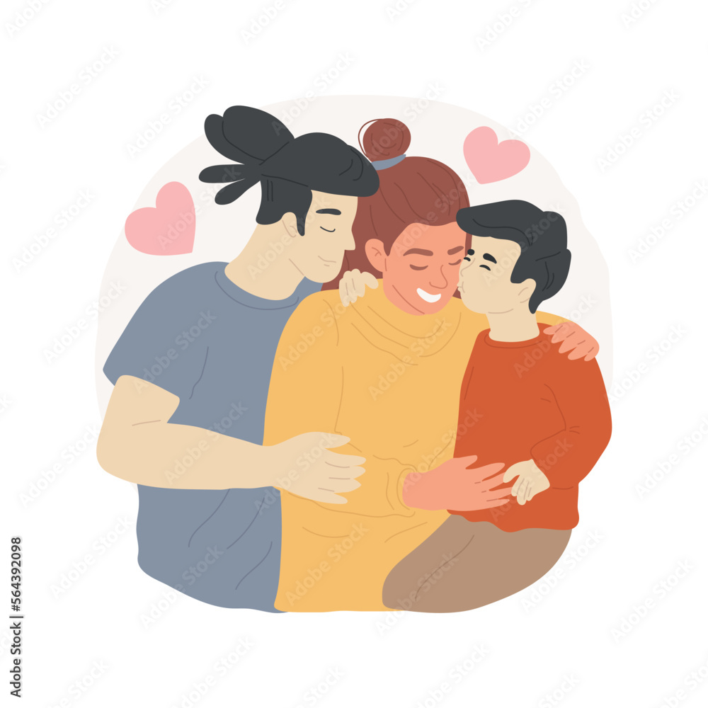 Show love isolated cartoon vector illustration. Family hugging and kissing, romantic relation, personal growth, group of people having fun together, show love to significant one vector cartoon. Show love isolated cartoon vector illustration. Family hugging and kissing, romantic relation, personal growth, group of people having fun together, show love to significant one vector cartoon.