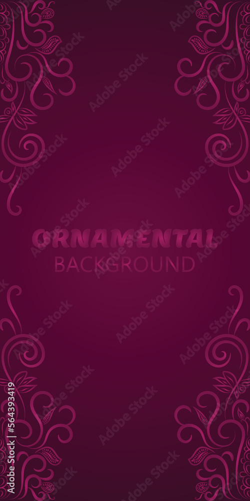 Modern and unique ornamental background in Dark pink color. Modern and unique ornamental background in Dark pink color.