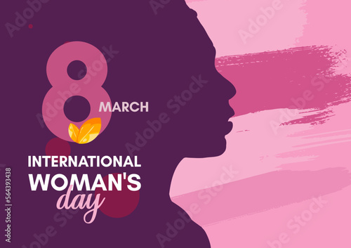 International Women's Day - banner. modernist illustration of a woman's head - vector illustration